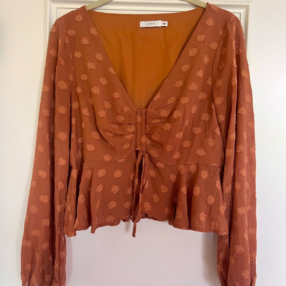 Lush blouse in russet brown